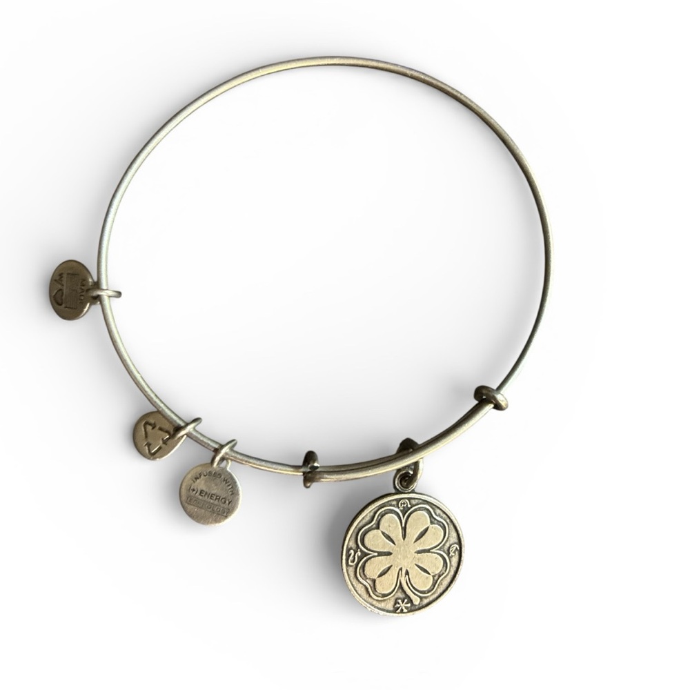 ✨ 3/$15 ✨ Alex and Ani Silver Wire Shamrock Charm Bracelet